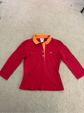 Lacoste Red and Orange Polo